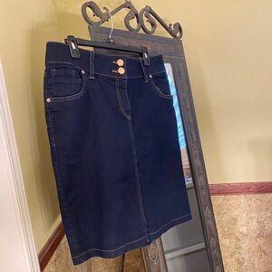 MONICA Skirt Career Casual Deep Indigo Stretch